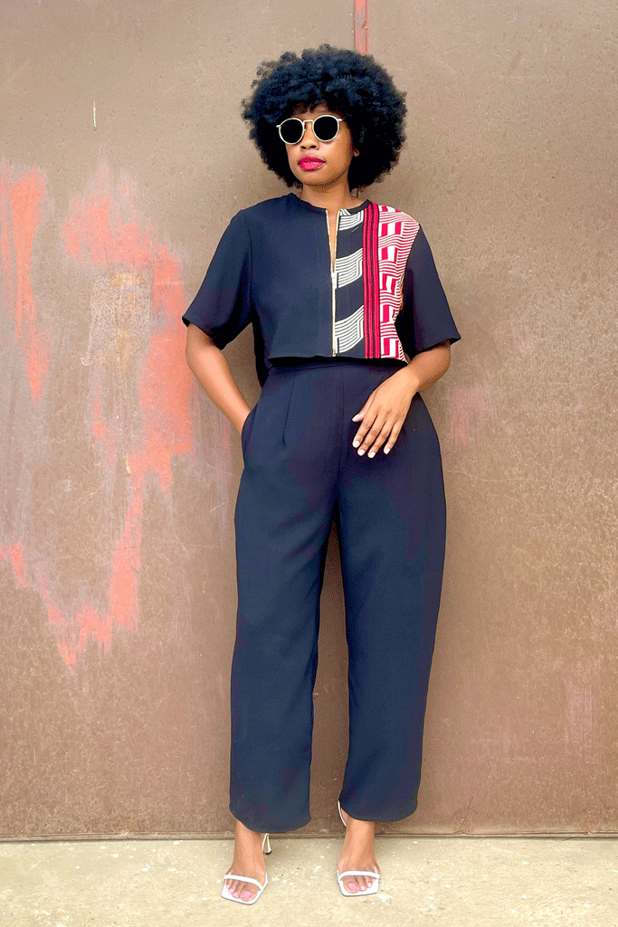 MD BARREL PANT (MIDNIGHT) + MD CHAIN TOP (RAILROAD)