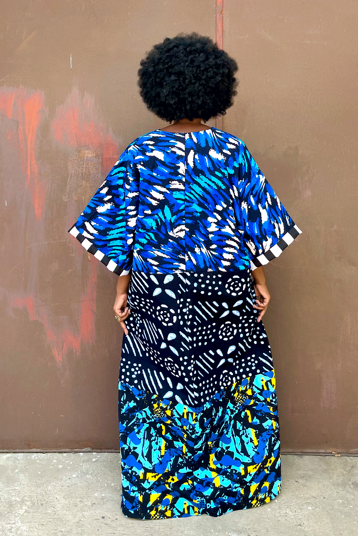 Chisa Patch Dress (Blue Mix)