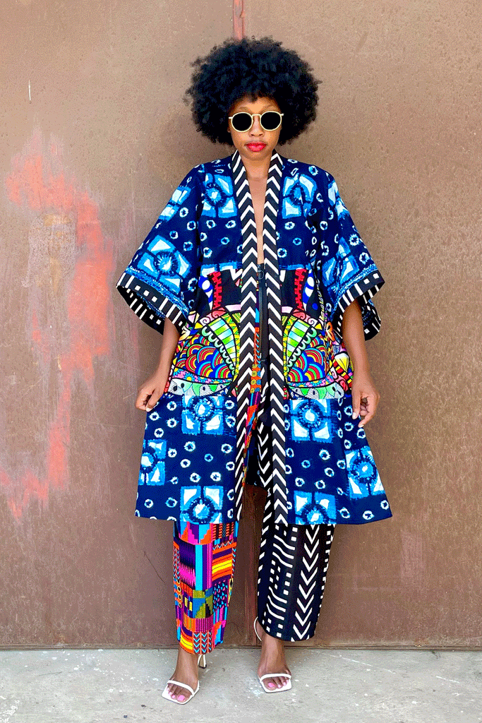 ACCRA KIMONO (POP) + MD BARREL PANT (PINK ZEBRA)