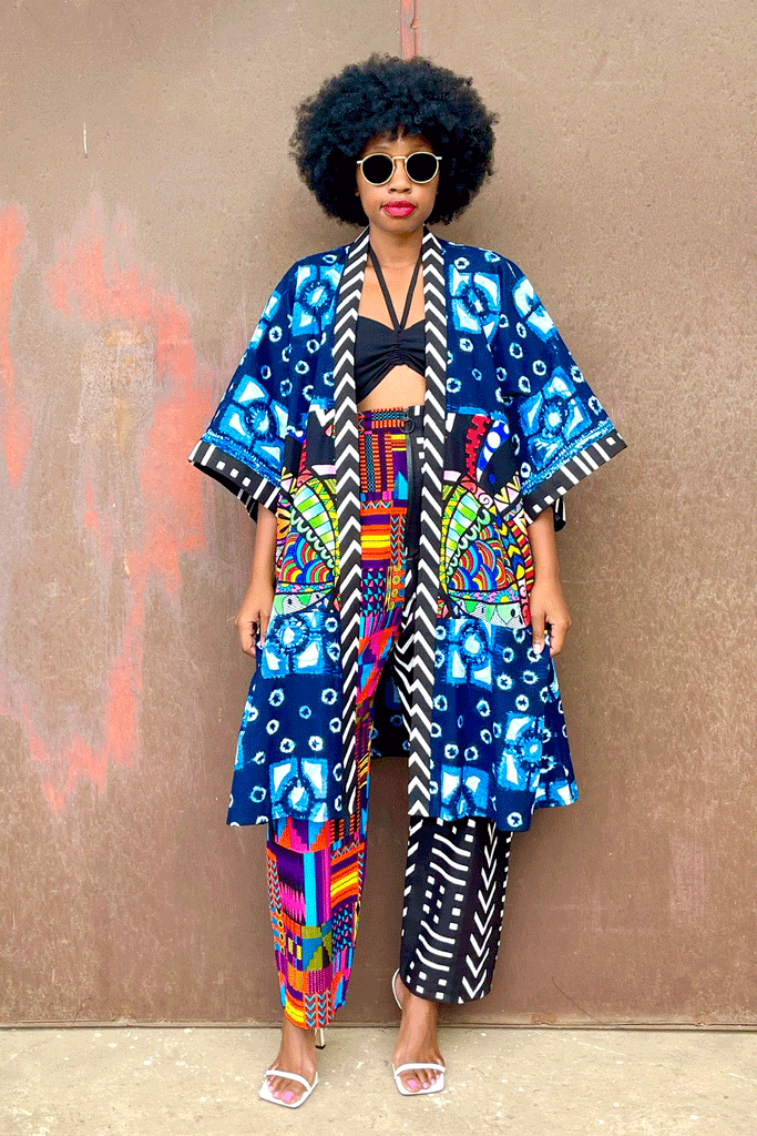 ACCRA KIMONO (POP) + MD BARREL PANT (PINK ZEBRA)
