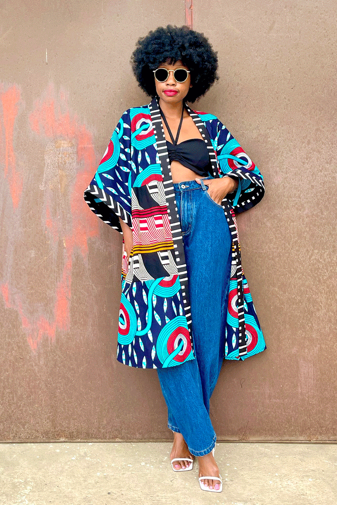 ACCRA MIDI KIMONO (TEAL)