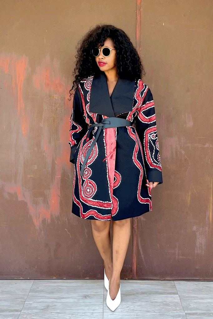 AKANTU MIDI COAT (ROUGE')