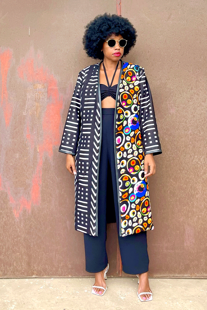 ALINA 'TRIM' COAT (PEBBLE BLACK)