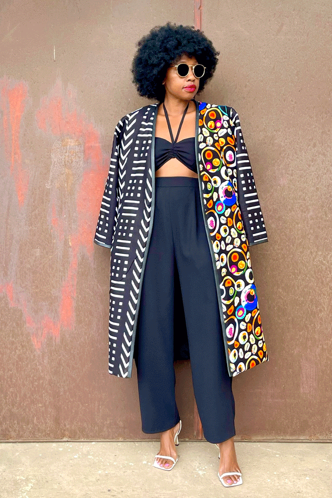 ALINA 'TRIM' COAT (PEBBLE BLACK)