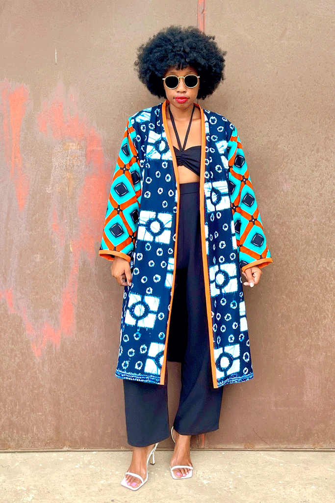 ALINA 'TRIM' COAT (CITRUS BLUE)