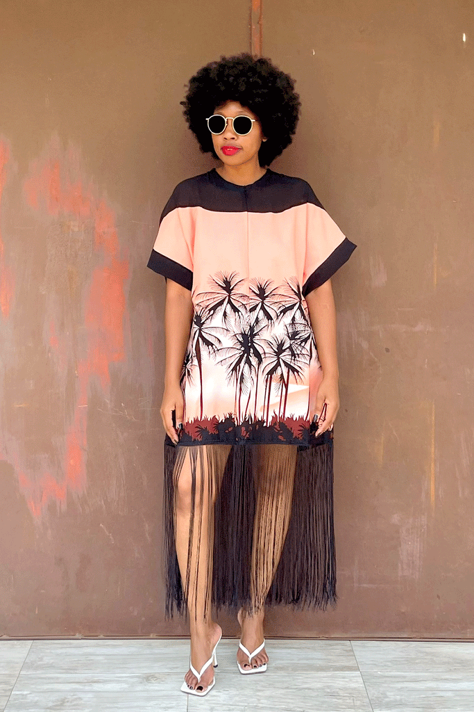 AMARULA FRINGE DRESS (DAWN)