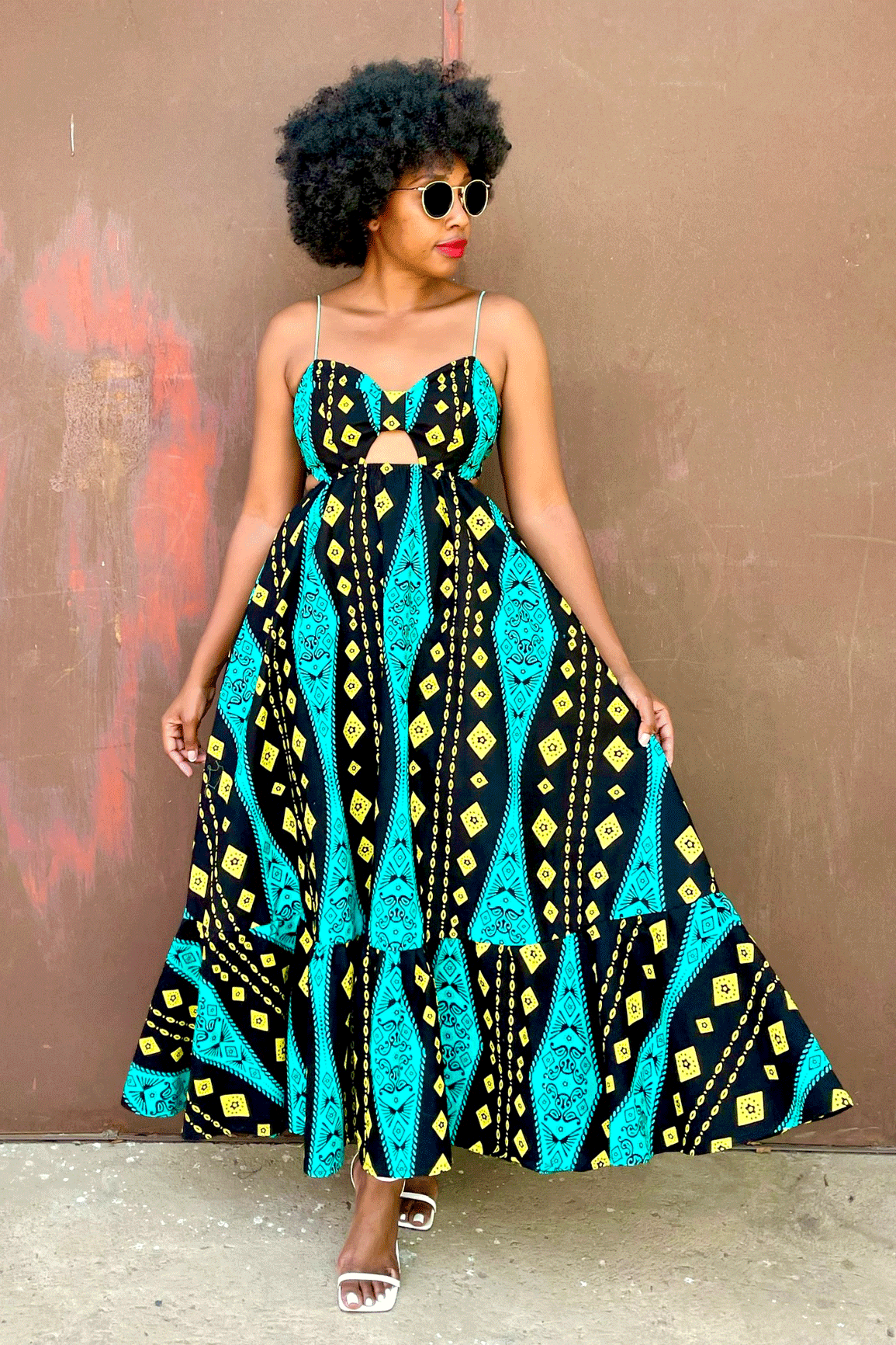 Amina Cut - Out Dress (Neon)