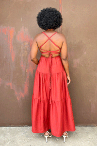 Asmara Tier Dress (Burnt Orange)