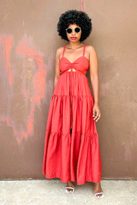 Asmara Tier Dress (Burnt Orange)