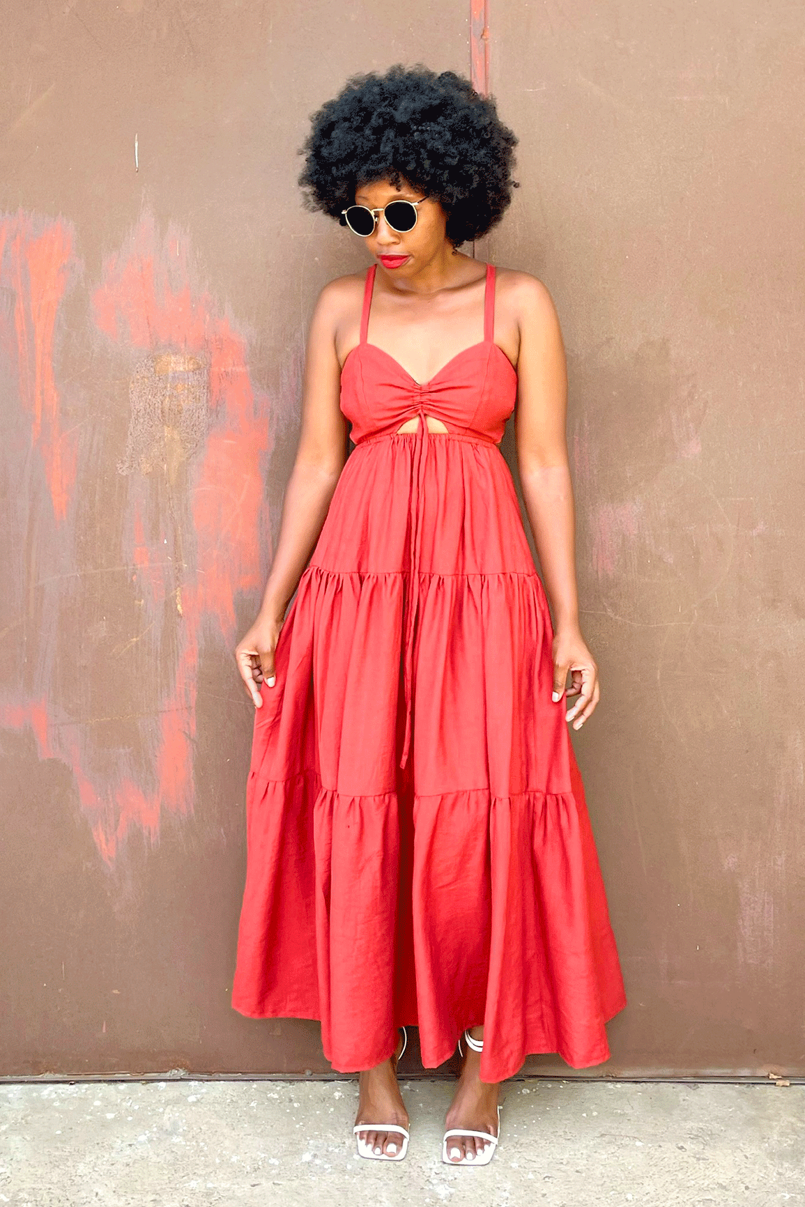 Asmara Tier Dress (Burnt Orange)