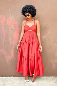 Asmara Tier Dress (Burnt Orange)