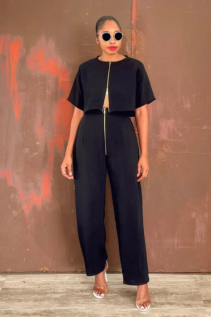 Aya Chain Pant Set (Midnight)