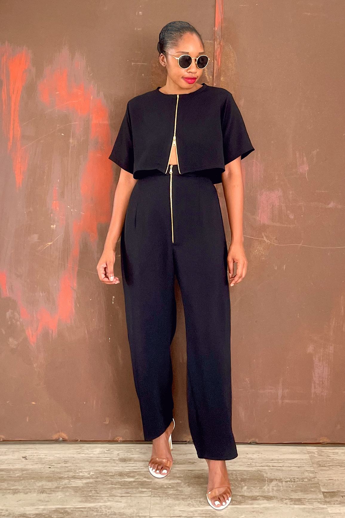 Aya Chain Pant Set (Midnight)