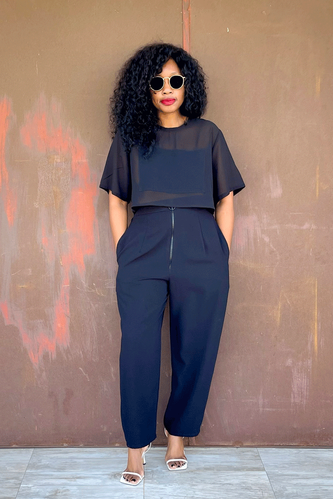 BARREL PANT (MIDNIGHT) + BOX TOP (MIDNIGHT)