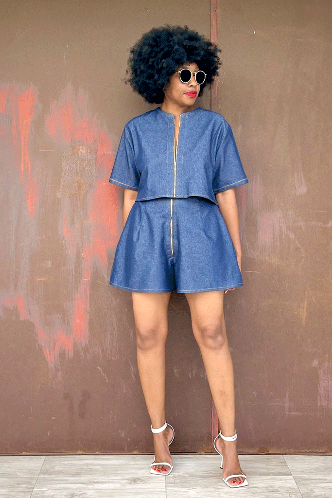 BOX TOP (DENIM BLU) + BOX SHORT (DENIM BLU)