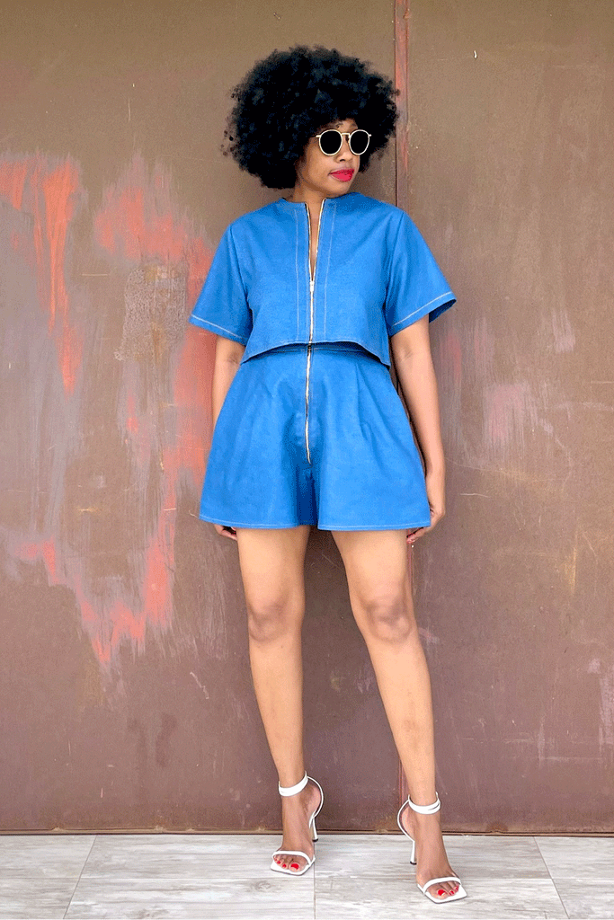 BOX TOP (DENIM LITE) + BOX SHORT (DENIM LITE)