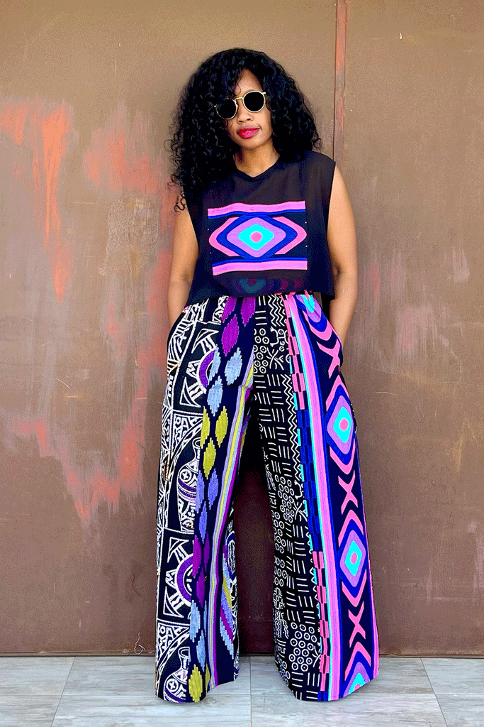 CHAD PATCH TOP (NEON) + CHAD MIX PANT (NEON MIX)