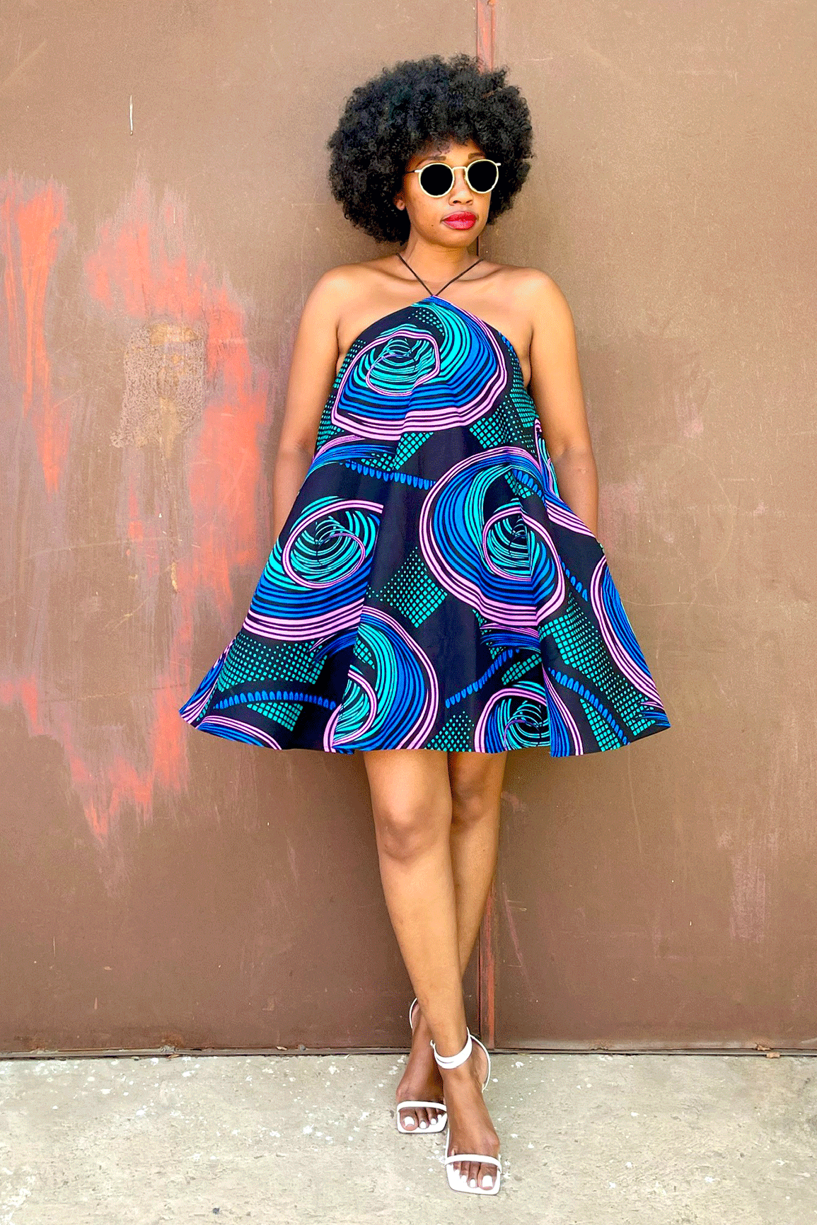 Didi Halter Dress (Purple Wave)