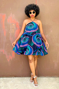 Didi Halter Dress (Purple Wave)
