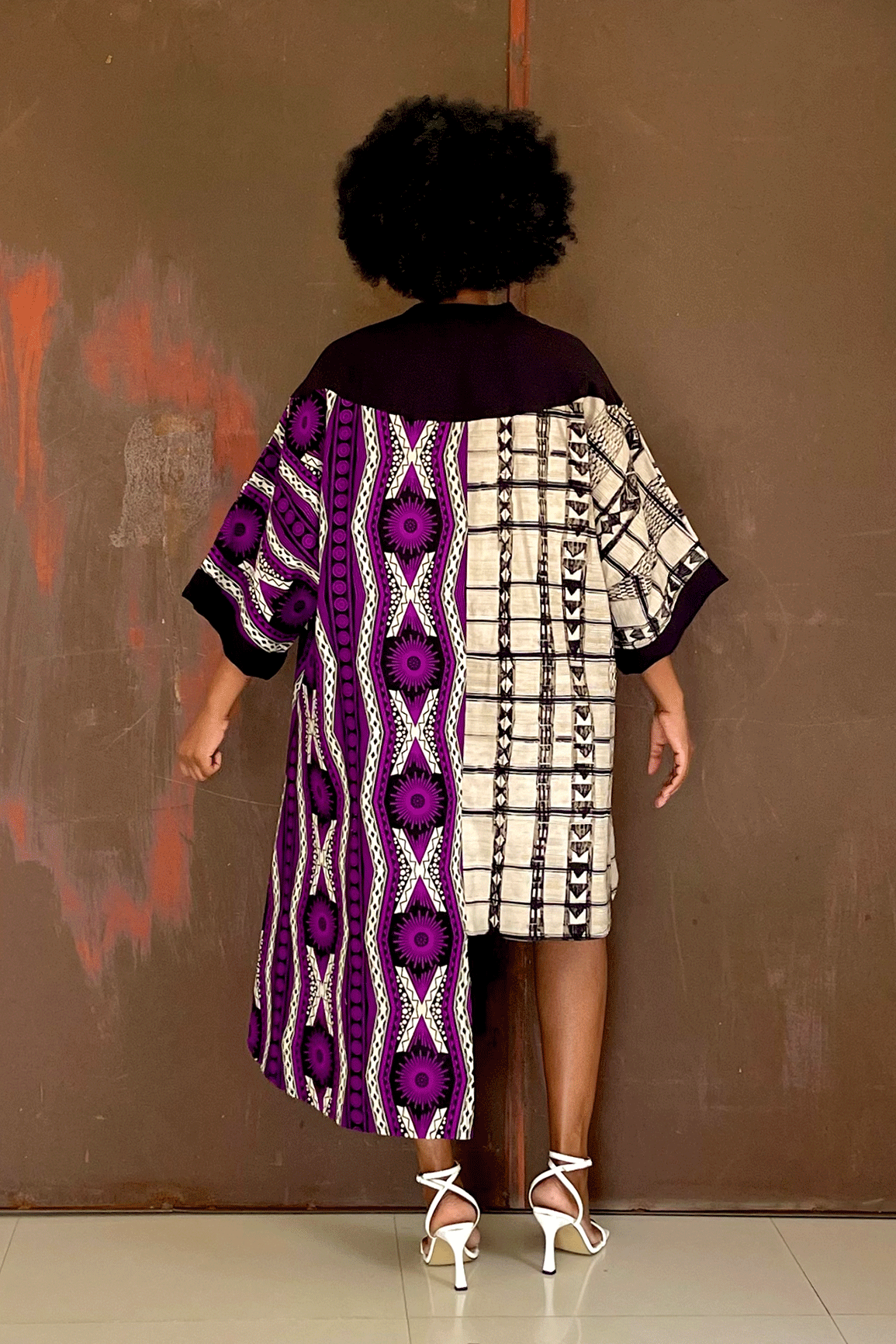 Feli Asymmetric Tee (Purple Maze)
