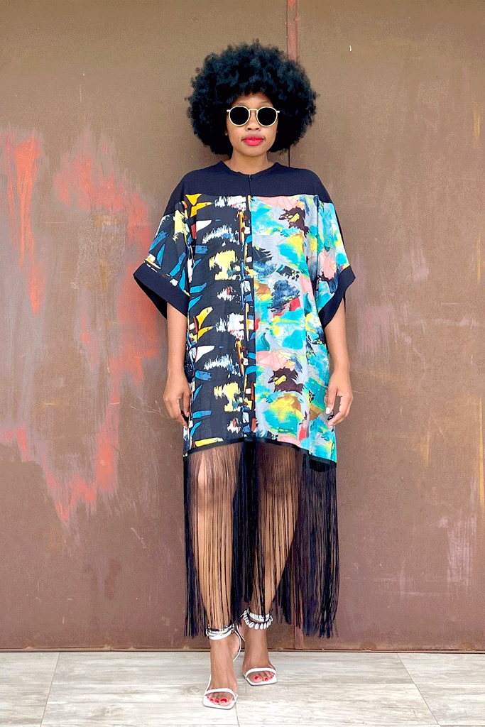 AMARULA FRINGE TEE (ABSTRACT)