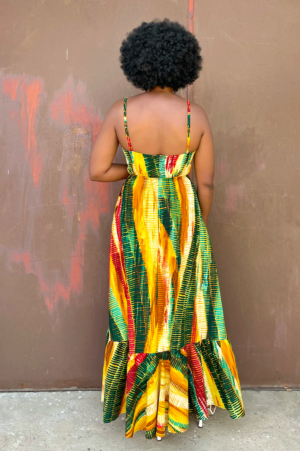 Gina Dress - Mustard Green