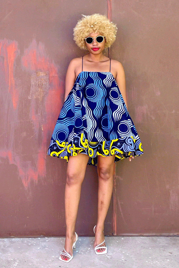 Gola Trapeze Dress (Sea)