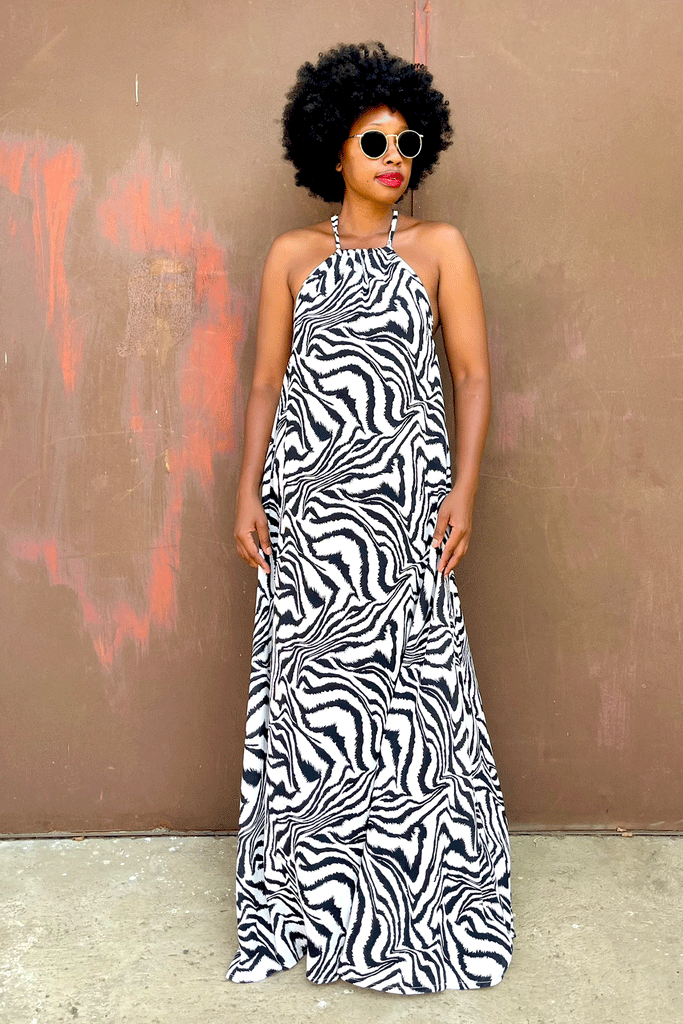 Jasmin Halter Dress (Black)