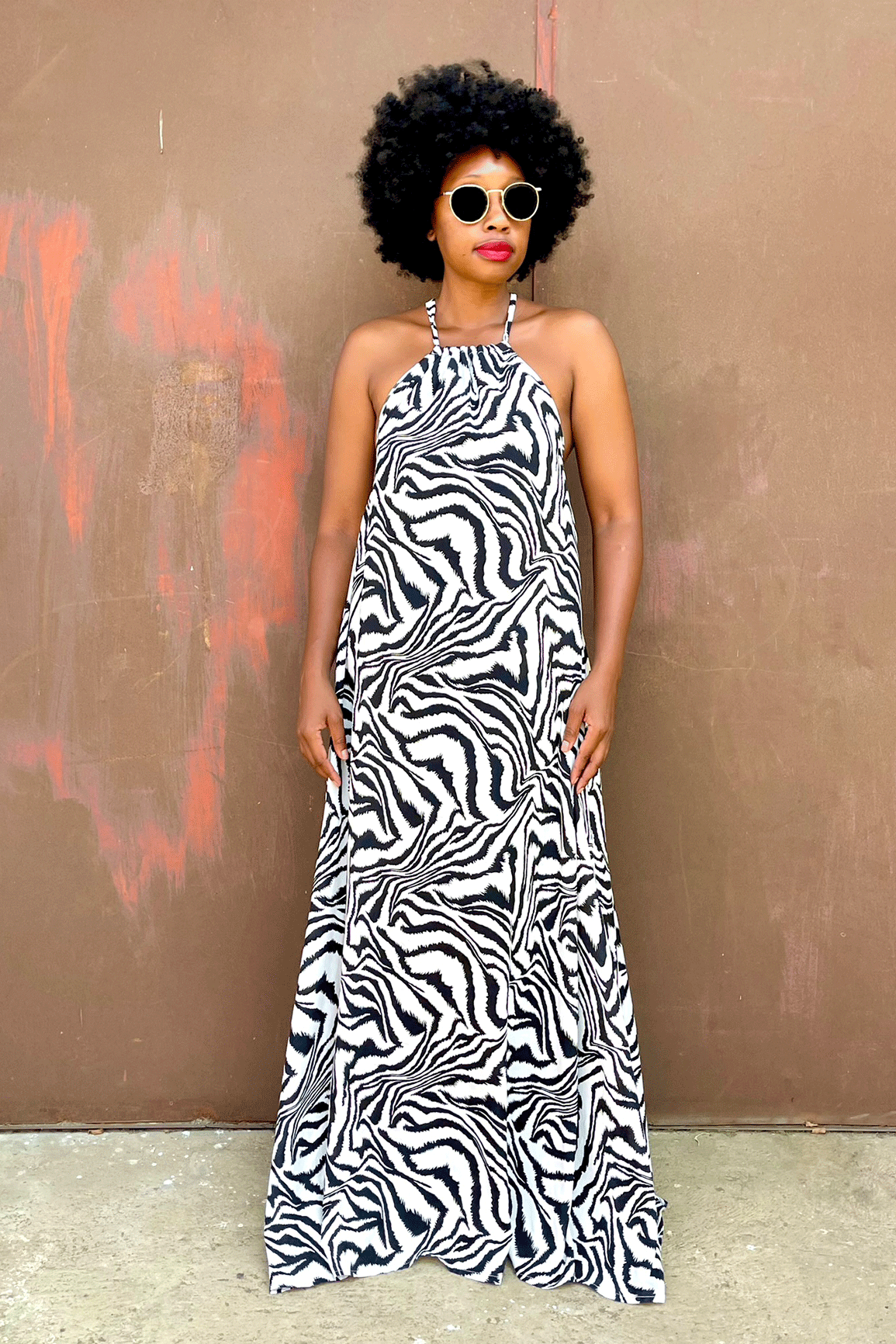 Jasmin Halter Dress (Black)