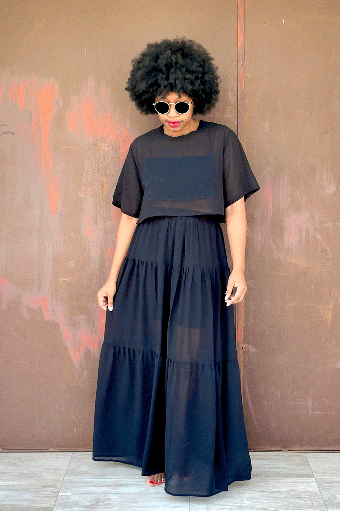JOSE' SKIRT (MIDNIGHT) + BOX TOP (MIDNIGHT)