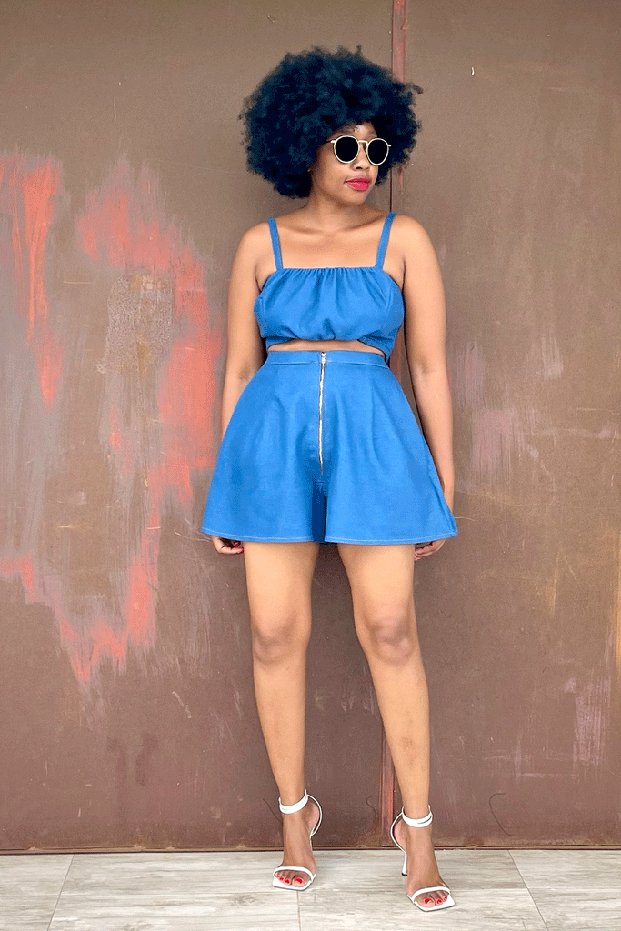 JULY TOP (DENIM LITE) + JULY SHORT (DENIM LITE)