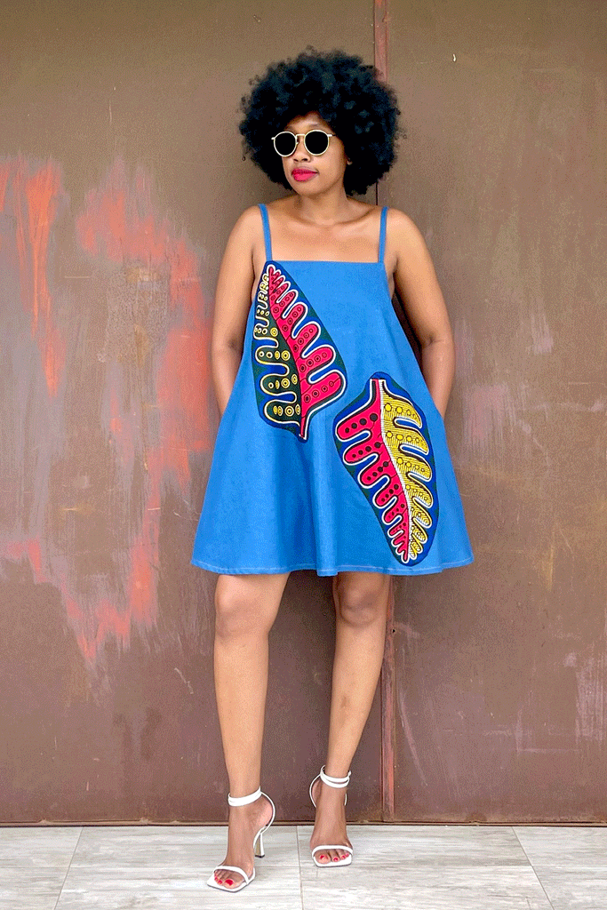 JAZMIN PATCH DRESS (DENIM LITE)