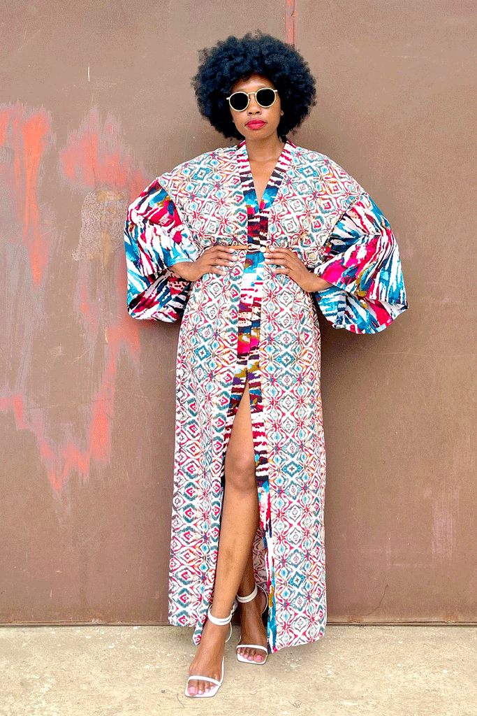 KIKI CONTRAST KIMONO (BLUSH) - SOLD OUT