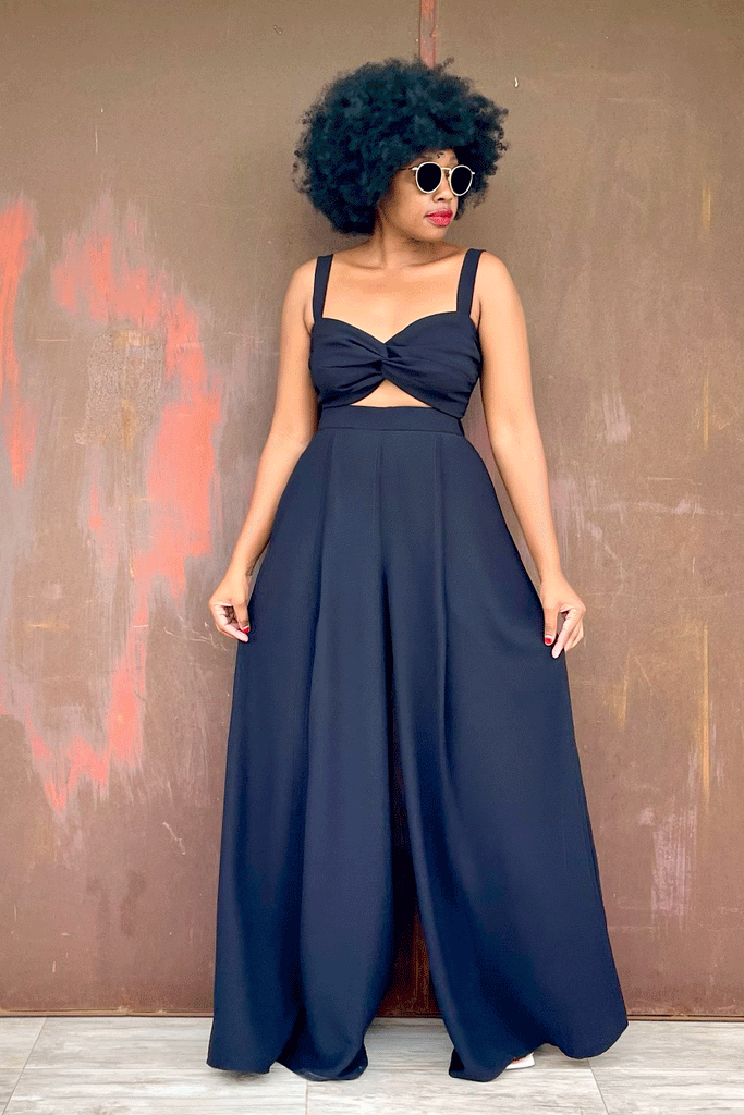 LUENA TWIST TOP (MIDNIGHT) + LUENA PALAZZO PANT