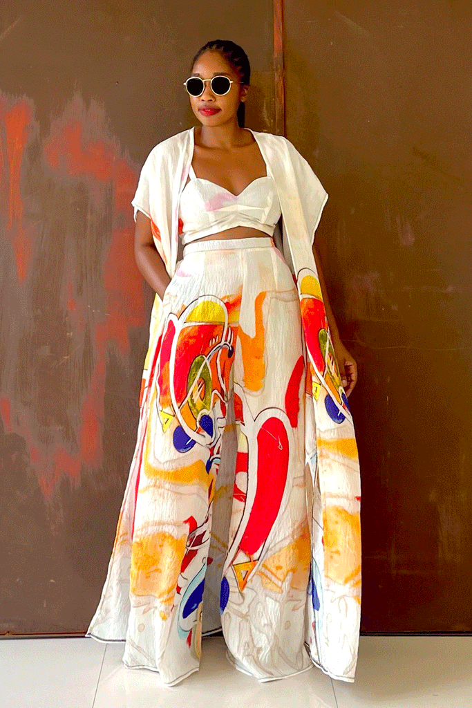 Lamu Kimono Set (Abstract) - ONLY 1 LEFT