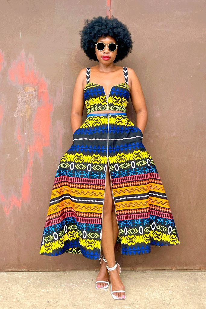LANGA TOP + LANGA SKIRT SET (NEON TRIBE)