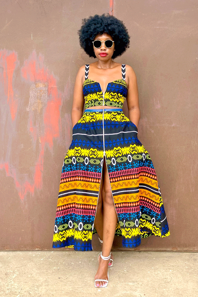LANGA TOP + LANGA SKIRT SET (NEON TRIBE)