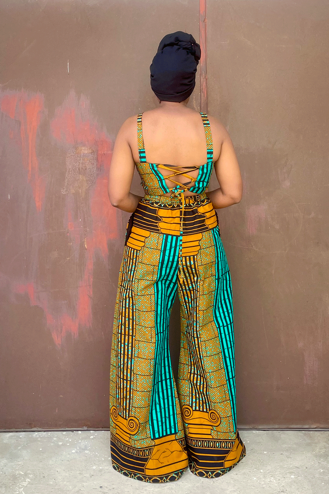 Lala Pant Set (Teal Brown)