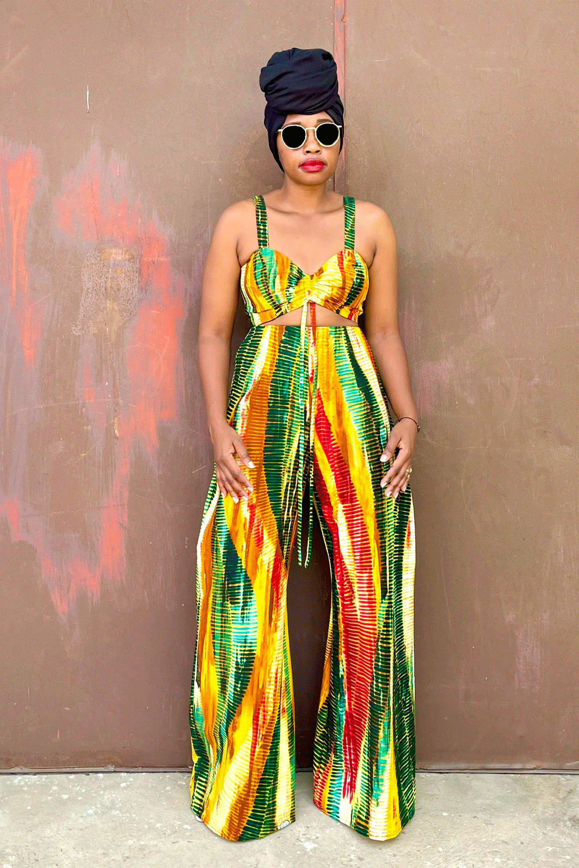 Lala Pant Set (Mustard Green)