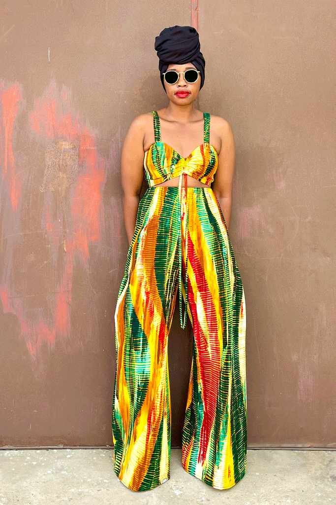 Lala Pant Set (Mustard Green)