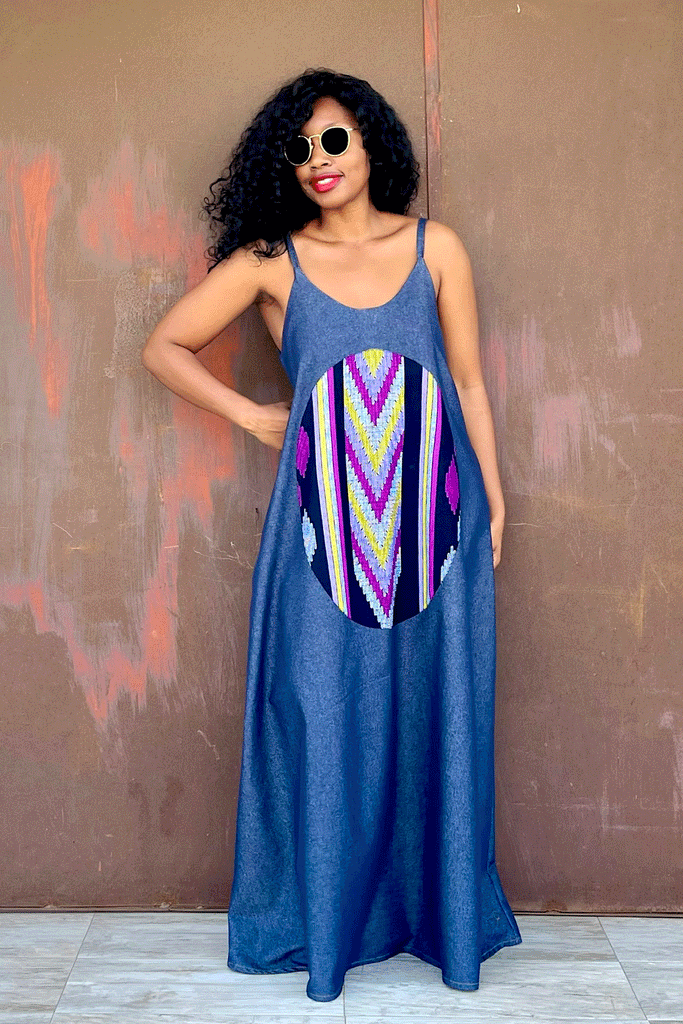 MARA DENIM DRESS (DARK)