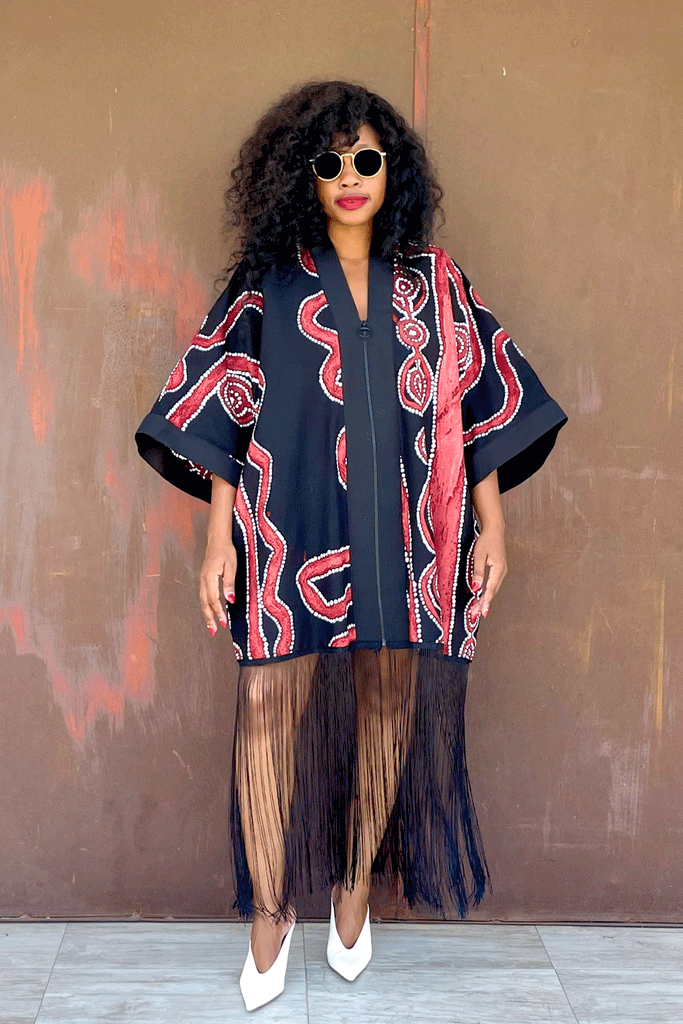 MARIYA TASSEL KIMONO (ROUGE')
