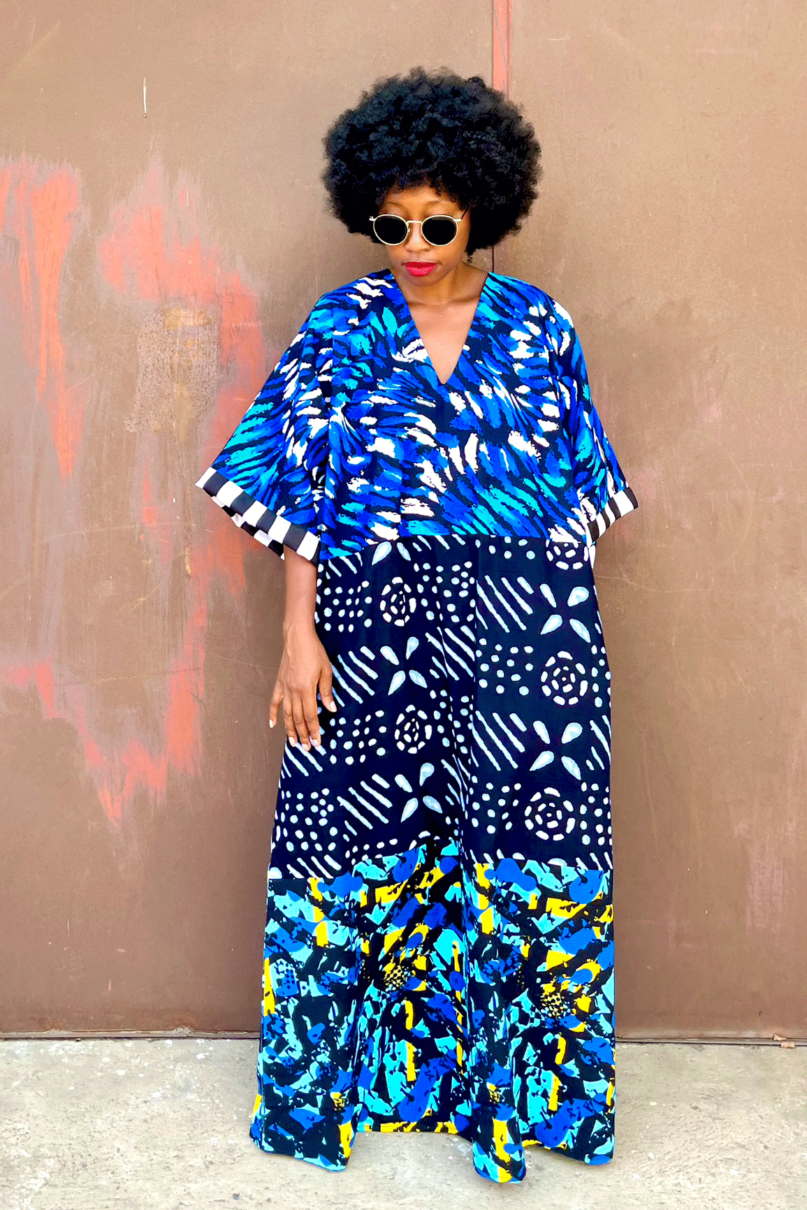 Chisa Patch Dress (Blue Mix)