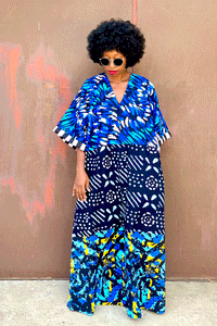 Chisa Patch Dress (Blue Mix)