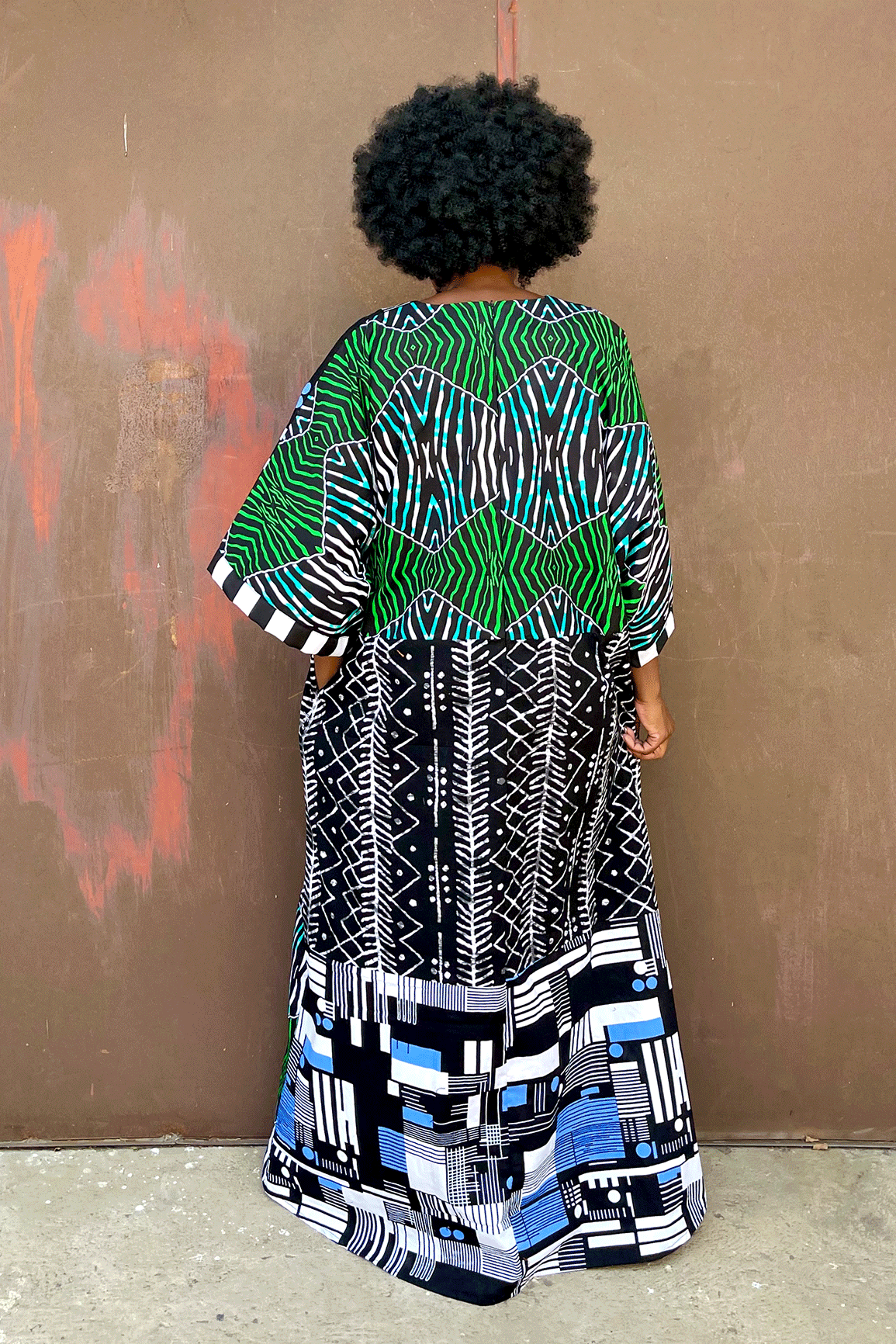 Chisa Patch Dress (Green Mix)