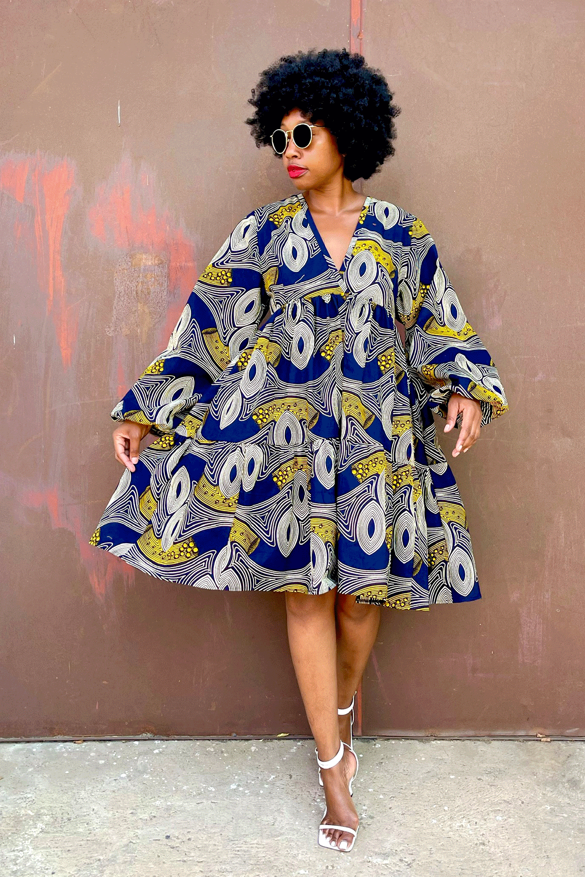 Mumbi Tier Dress (Sunflower)