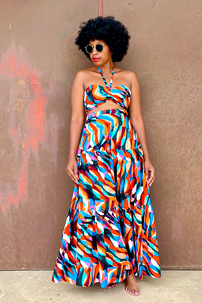 SANTORINI TOP + TIER SKIRT SET (MALDIVES)