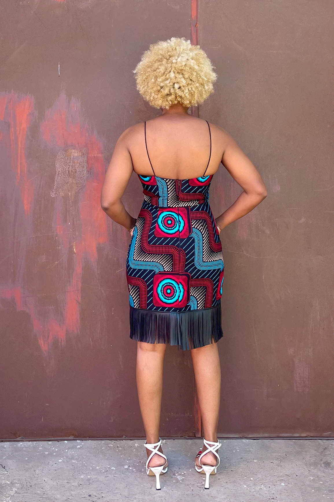 Senka Fringe Dress (Railroad)