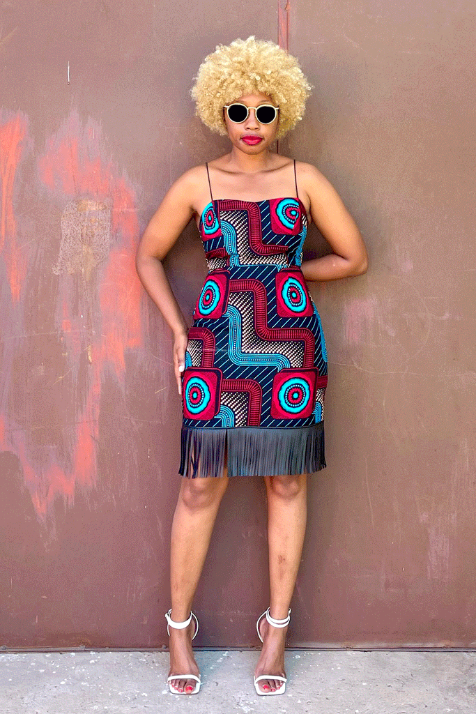 Senka Fringe Dress (Railroad)