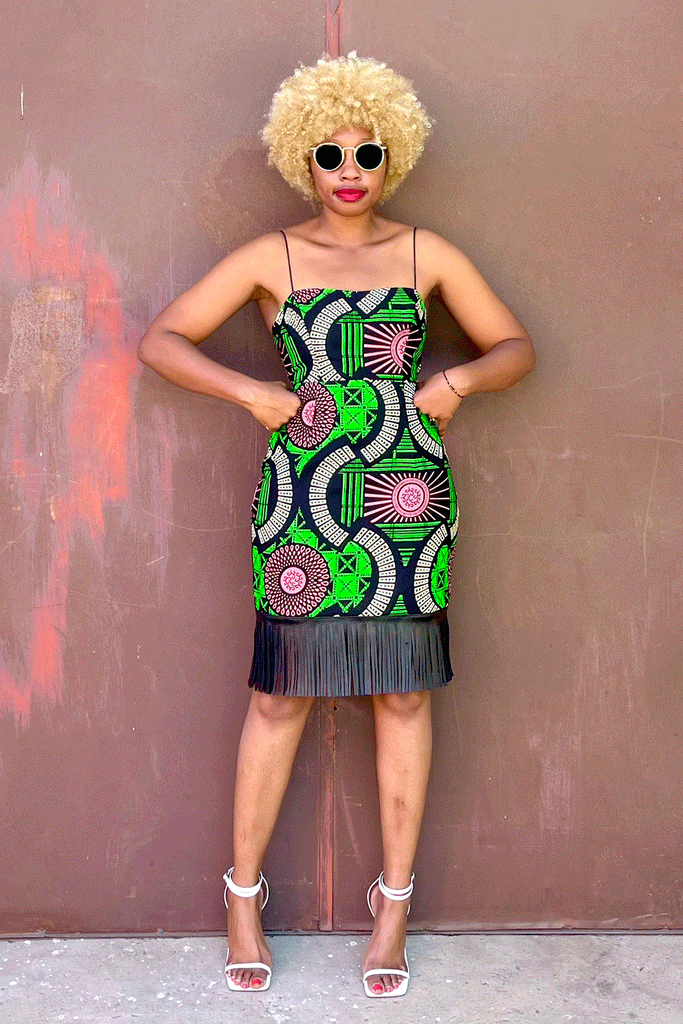 Senka Fringe Dress (Kiwi)